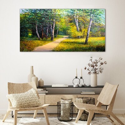 Bild auf glas Ein ruhiger Weg im Wald