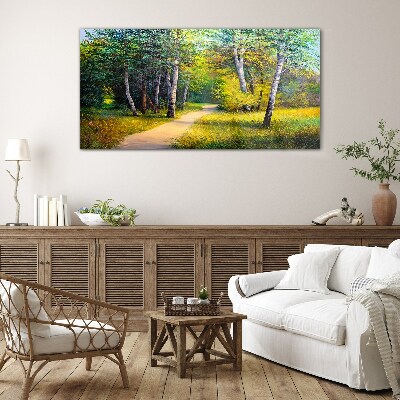 Bild auf glas Ein ruhiger Weg im Wald