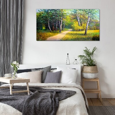 Bild auf glas Ein ruhiger Weg im Wald