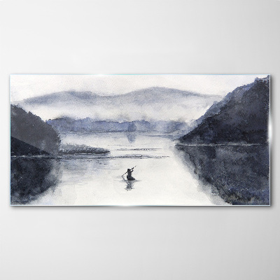 Glasbild Ein ruhiger Morgen am See