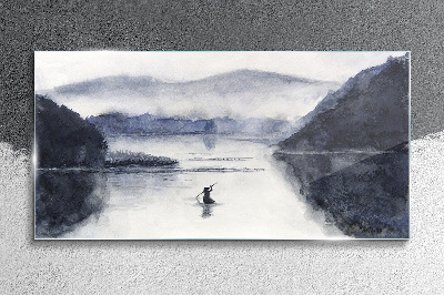 Glasbild Ein ruhiger Morgen am See