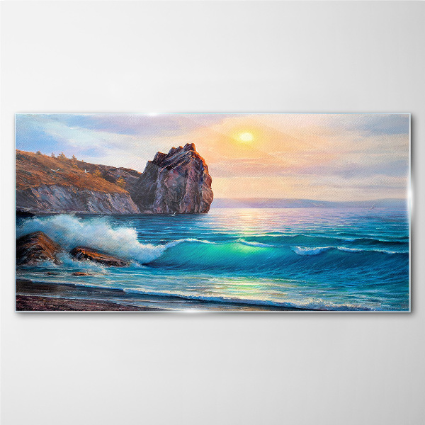 Foto auf glas Ruhiges Meer bei Sonnenuntergang