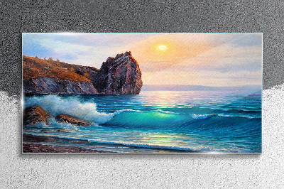 Foto auf glas Ruhiges Meer bei Sonnenuntergang