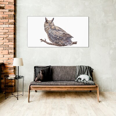 Glasbild Malerei Tier Vogel Eule