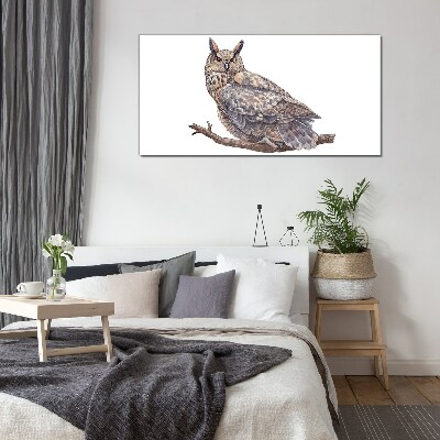 Glasbild Malerei Tier Vogel Eule