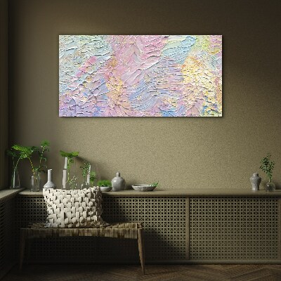 Glasbild Pastellblumen in Bewegung