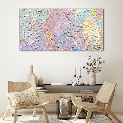 Glasbild Pastellblumen in Bewegung