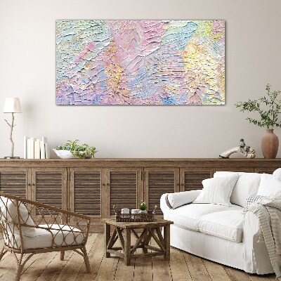 Glasbild Pastellblumen in Bewegung