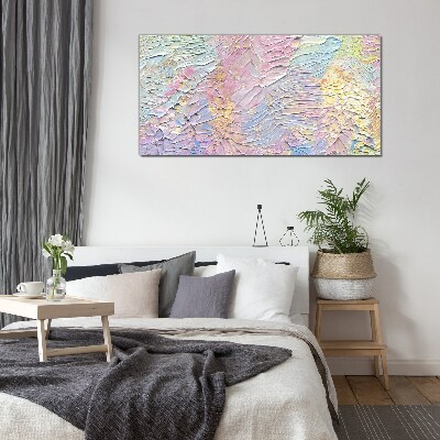 Glasbild Pastellblumen in Bewegung