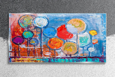 Glasbild Bunte Bäume im Wind