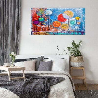 Glasbild Bunte Bäume im Wind