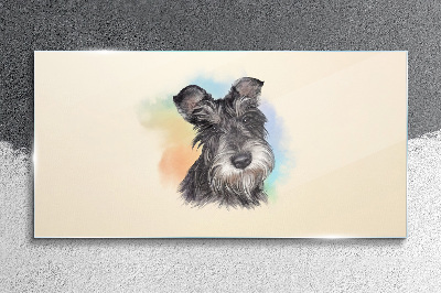Glasbild Porträt eines Hundes in Pastellfarben