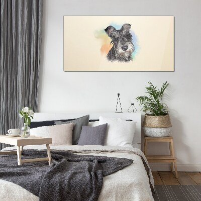 Glasbild Porträt eines Hundes in Pastellfarben