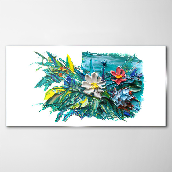 Glasbild Florale Farbexplosion