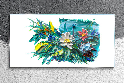 Glasbild Florale Farbexplosion