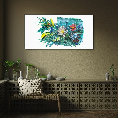Glasbild Florale Farbexplosion