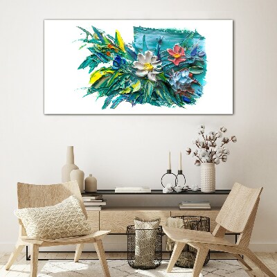 Glasbild Florale Farbexplosion
