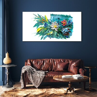 Glasbild Florale Farbexplosion