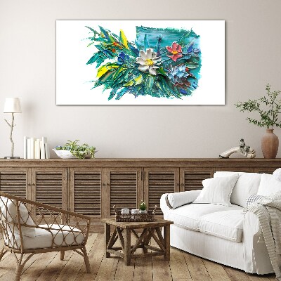 Glasbild Florale Farbexplosion