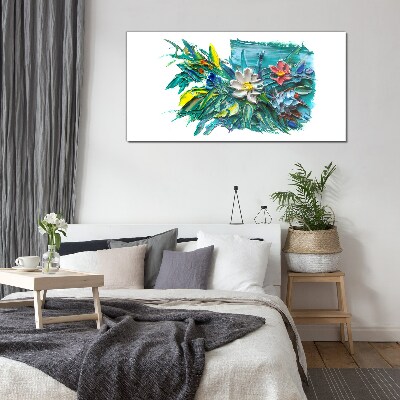 Glasbild Florale Farbexplosion