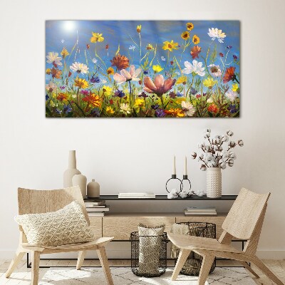Bild auf glas drucken Blumenwiese malen