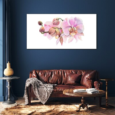 Bild auf glas Aquarell-Orchideenblume