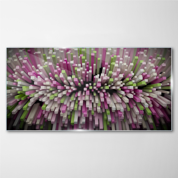 Glasbild Geometrische Farbexplosion