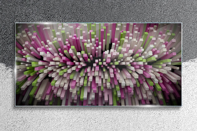 Glasbild Geometrische Farbexplosion