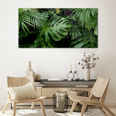 Glasbild Tropische Dschungelblätter