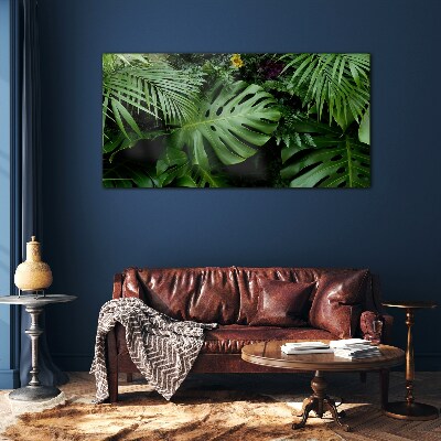 Glasbild Tropische Dschungelblätter