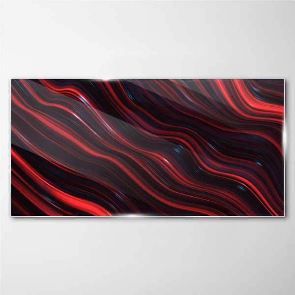 Bild auf glas Wellen aus Rot und Marineblau