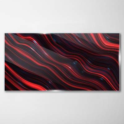 Bild auf glas Wellen aus Rot und Marineblau