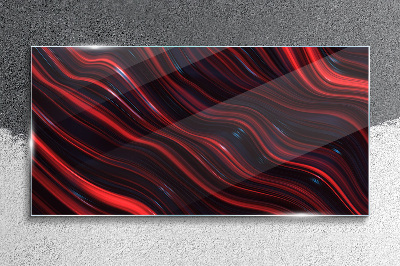 Bild auf glas Wellen aus Rot und Marineblau