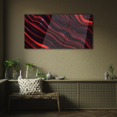 Bild auf glas Wellen aus Rot und Marineblau
