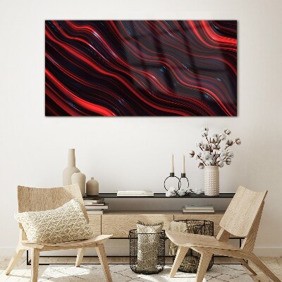 Bild auf glas Wellen aus Rot und Marineblau