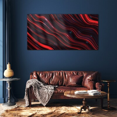 Bild auf glas Wellen aus Rot und Marineblau