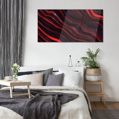 Bild auf glas Wellen aus Rot und Marineblau