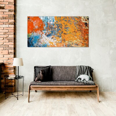 Glasbild Dynamische Farben in einer abstrakten Landschaft