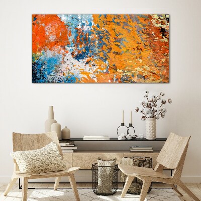 Glasbild Dynamische Farben in einer abstrakten Landschaft