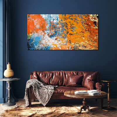 Glasbild Dynamische Farben in einer abstrakten Landschaft