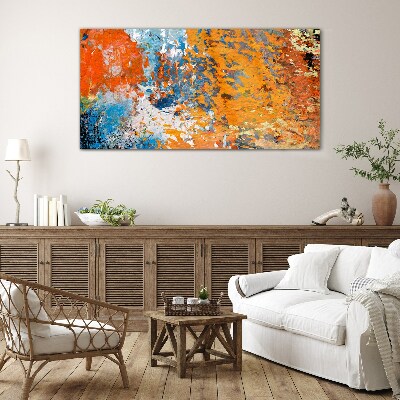 Glasbild Dynamische Farben in einer abstrakten Landschaft