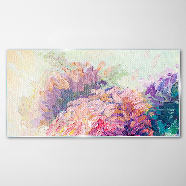 Glasbild Blumenträume in Pastelltönen
