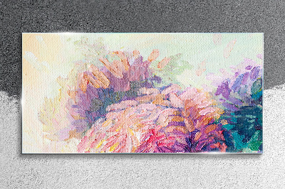 Glasbild Blumenträume in Pastelltönen