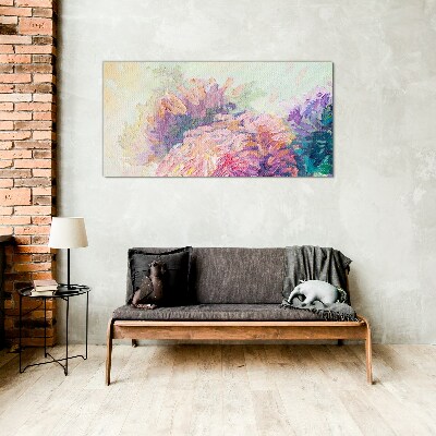 Glasbild Blumenträume in Pastelltönen