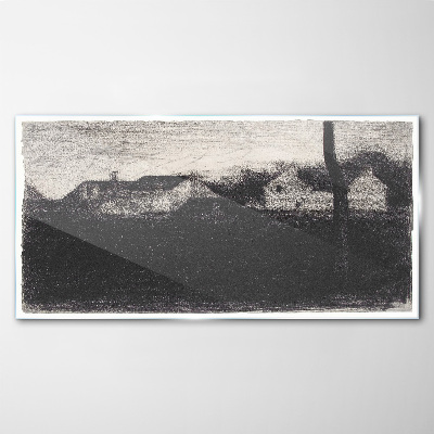 Glasbild Landschaft der Häuser von Georges Seurat