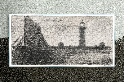 Bild aus glas Leuchtturm in monochromer Umgebung
