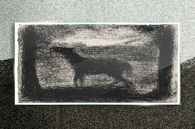 Glasbild Schatten eines Pferdes im Wald