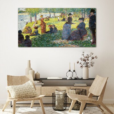 Foto glasbild Sommernachmittag am Fluss