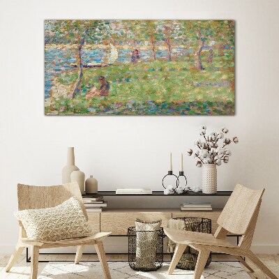 Glasbild Sommernachmittag am Fluss