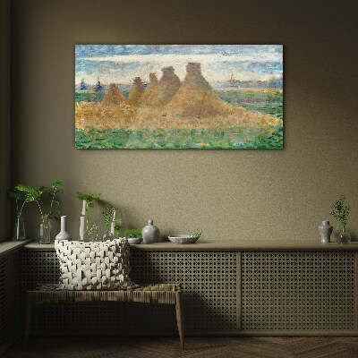 Glasbild Goldene Heuhaufen